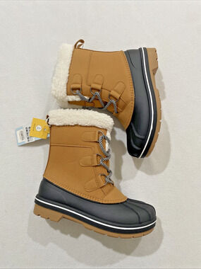 Cat & Jack Kids' Kit Easy-On Winter Boots Sz 2 NEW NWT Waterproof